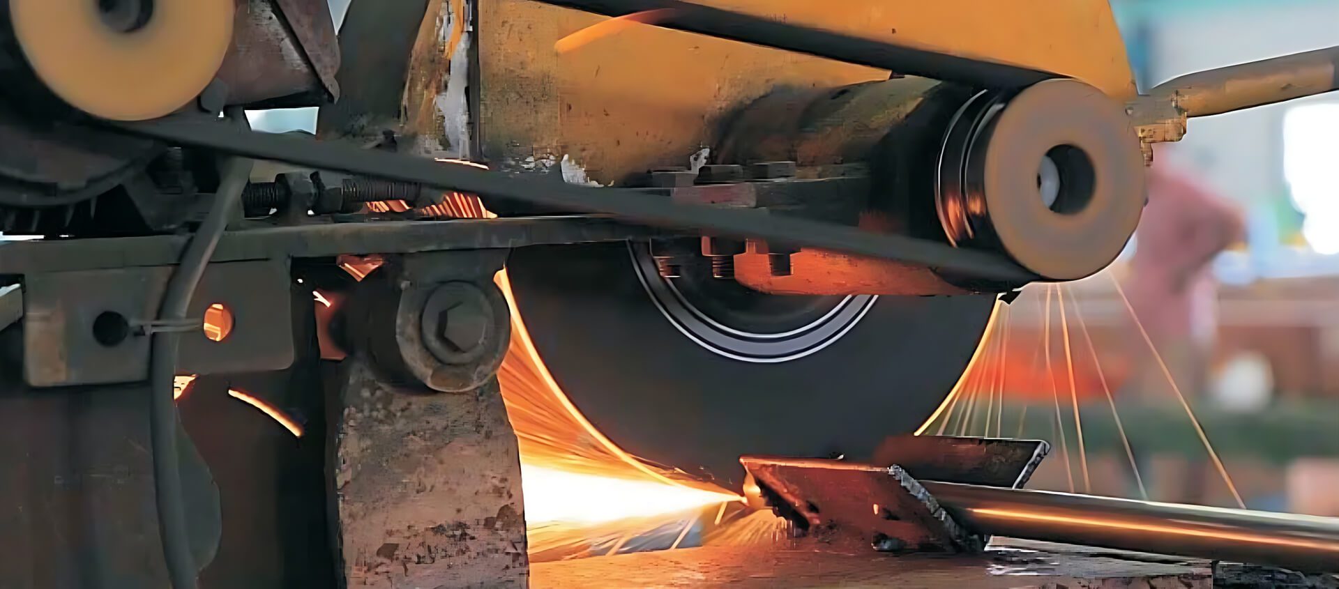 A close up of the wheels on a vehicle